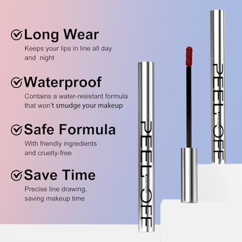 LANGMANNI Waterproof Peel-Off Lip Liner Set - Long-Lasting Matte
