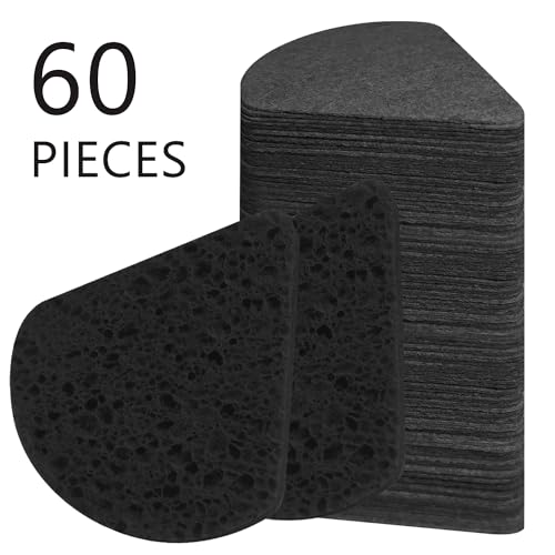Black 60-Count Triangle Compressed Facial Sponges for Deep Cleansing & Exfoliating