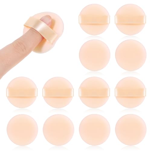 12 PCS Mini Makeup Puffs - Soft Microfiber Powder Applicators