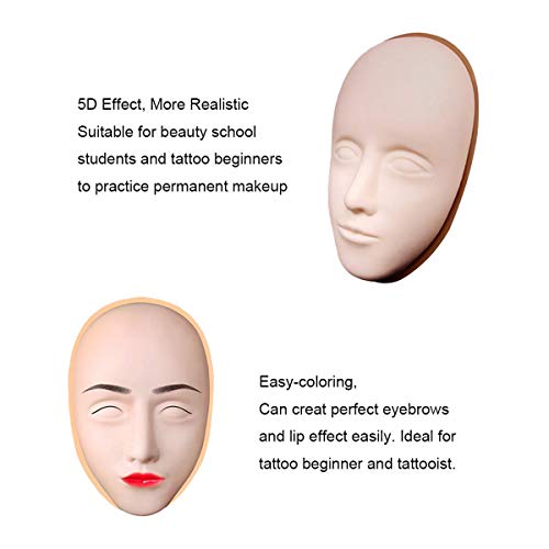 Silicone Practice Head for Microblading Lip and Eyebrow Tattooing - 3 Pack