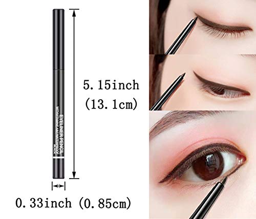Go Ho 6-Pack Gel Eyeliner Pencils - Black, Light Brown, Dark Brown, Smooth & High Pigment