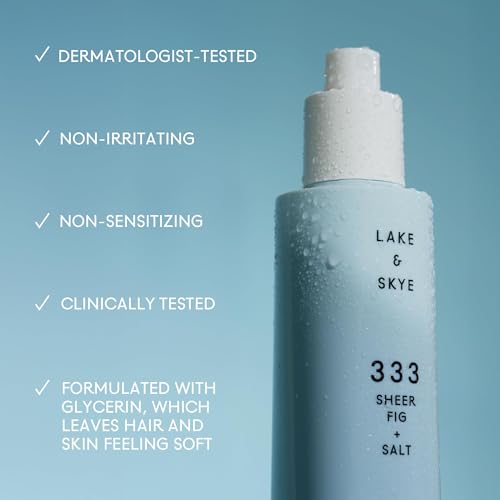 Lake & Skye 333 Sheer Fig + Salt Hair & Body Mini Mist - Travel Size, Hydrating, Fruity, Woody - 1 fl oz