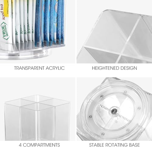 AIEVE Lazy Susan Drink Packet Organizer with 360° Rotation
