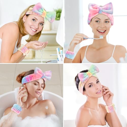 Wteehn Spa Headband & Wristband Set for Face Washing - 6pcs