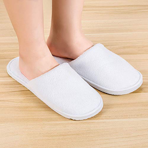 AhfuLife Disposable Spa Slippers - 5 Pairs Non-Slip Hotel Guest Slippers