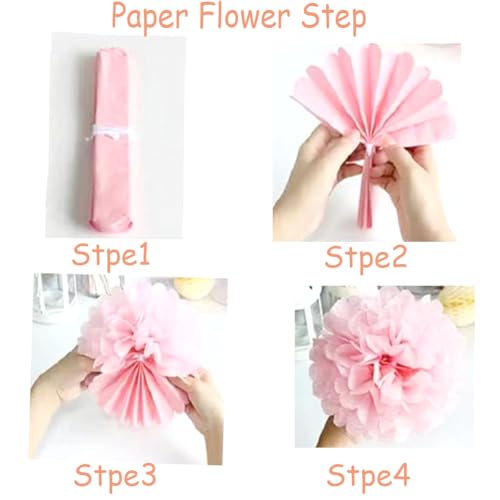 Dark Green Tissue Paper Pom Poms - 12PCS (6x10in & 6x12in) DIY Decorations