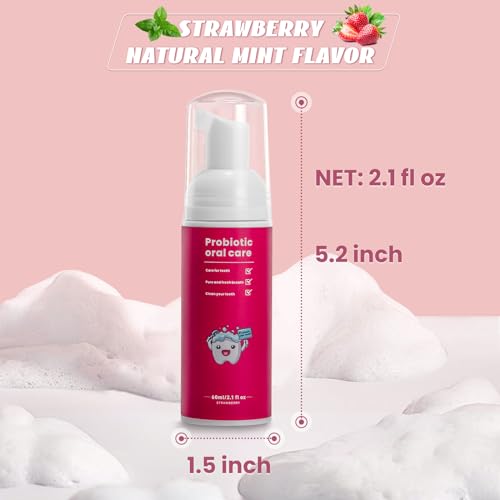 Fluoride Free Kids Toothpaste - 2 Pack Natural Strawberry Mint Foam