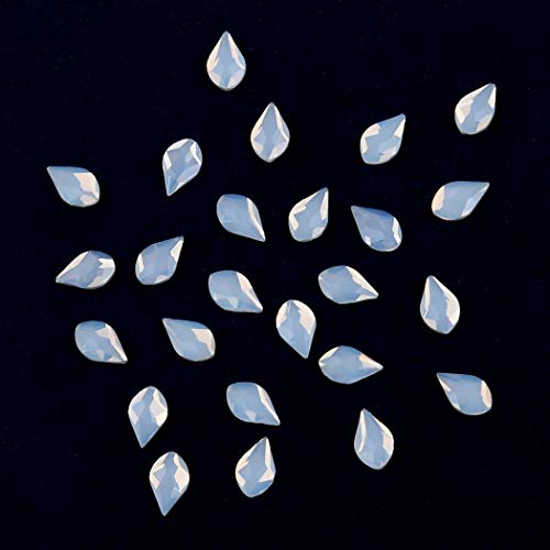 Tisslan White Opal Flame & Round Flatback Rhinestone Nail Art Set (530pcs)