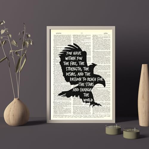 Inspirational Eagle Art Print on Vintage Dictionary Page