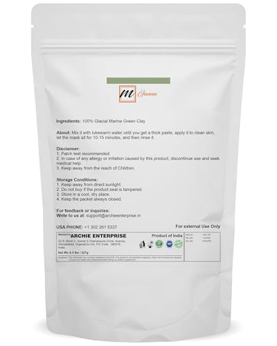 Natural Green Clay for Facial Masks & Body Wraps - 0.5LBS by mGanna
