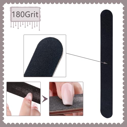 30 Pack Black Emery Boards - Double-Sided Nail Files 100/180 Grit