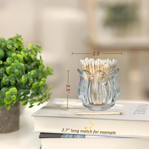 Elegant Glass Match Holder with Striker - Set of 3 for Home Decor