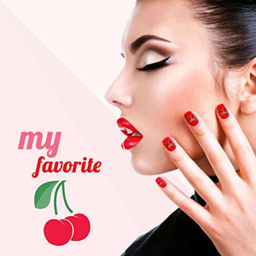40 Pcs 3D Cherry Nail Charms - Rhinestone Nail Art Gems