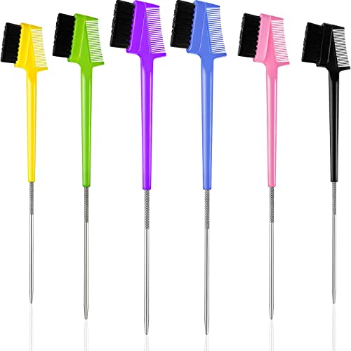 6-Piece Hair Styling Set with Edge Brush and Rat Tail Comb