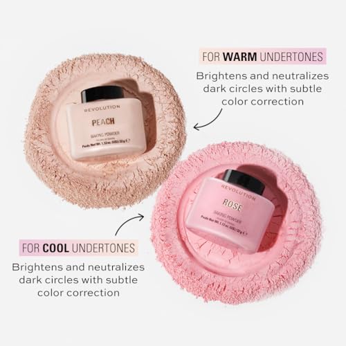 Revolution Loose Baking Powder Rose 1.12oz | All Skin Tones, Vegan, Cruelty-Free