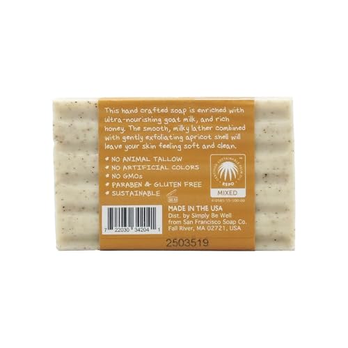 Honey & Goat Milk Soap Bars - Pack of 3 (4 oz) | Moisturizing & Gentle