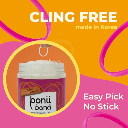 PONIIBAND 2000pcs Non-Toxic Clear Elastic Hair Bands - Snag-Free TPU Ties