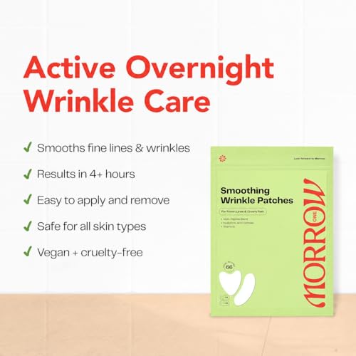 Morrow Peptide Wrinkle Patches - Overnight Face Tape for Fine Lines (66 Count)