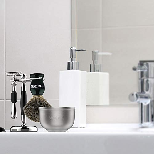 Anbbas 304 Stainless Steel Shaving Bowl - Double-Wall Lathering Mug