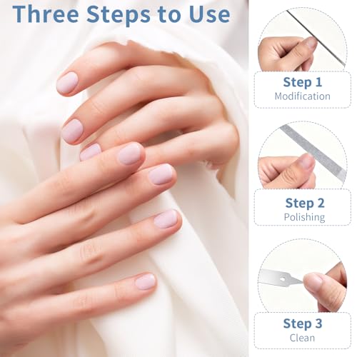 4 PCS Stainless Steel Diamond Nail File Set - 6 Inch Double Sided