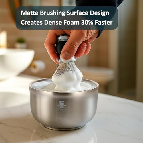 GRUTTI Stainless Steel Shaving Bowl 4.53 Inch - Eco-Friendly & Durable
