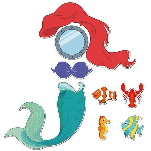 7-Piece Mermaid Cruise Door Magnets Set - Waterproof Sea Animal Decor