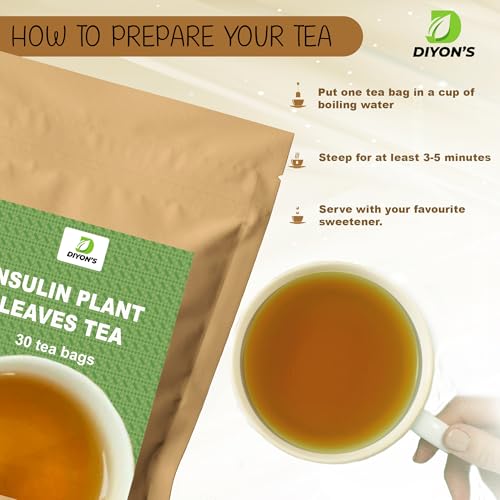 Diyon's Insulin Plant Leaves Tea - 30 All-Natural Bags from Sri Lanka