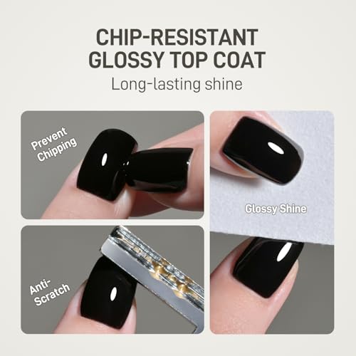 GAOY 16ml Glossy Gel Top Coat - No Wipe Clear Finish for Nail Art