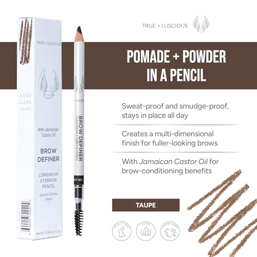 True + Luscious Brow Definer Pencil - Pomade-Powder Duo, Taupe