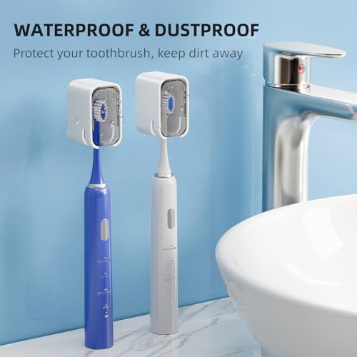 GONGQIN Grey 4 Pack Electric Toothbrush Covers Travel & Wall Mount