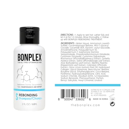 Bonplex Rebonding Shampoo Treatment for Damaged Hair - 4oz Duo