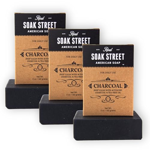 Activated Charcoal & Tea Tree Oil Soap – 3 Pack Natural Bar