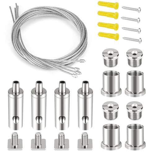 Adjustable Ceiling Hanging Wire Cable Kit - 4 Sets for Lights