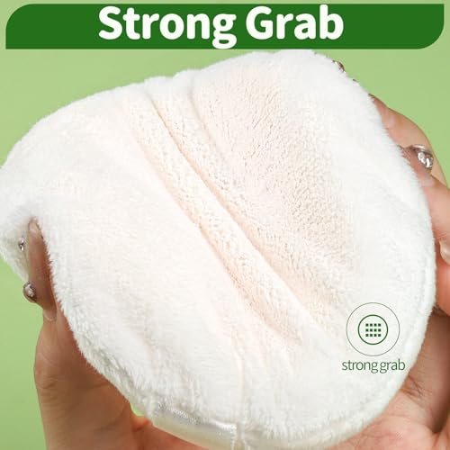Teenitor 6pcs Large Velour Powder Puffs - 4.13 Inch Body Powder Applicators