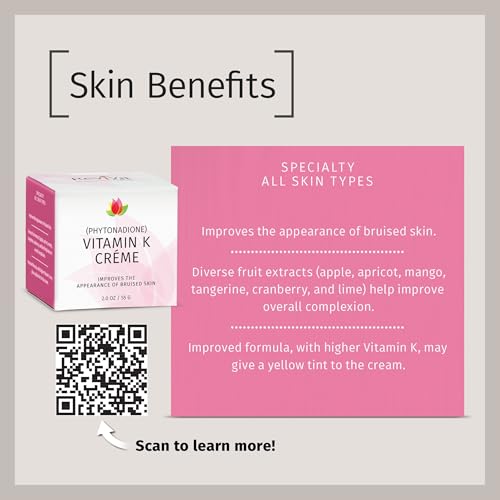 Reviva Labs Vitamin K Cream for Bruising and Under Eye Dark Circles, 2 oz