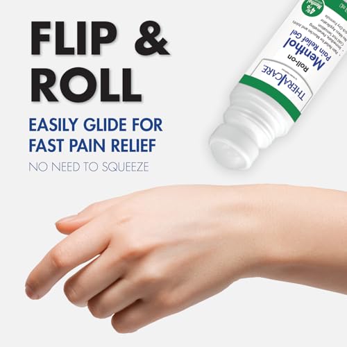 TheraCare 4% Menthol Pain Relief Roll-On Gel - Green, 2.5 oz (73 mL)