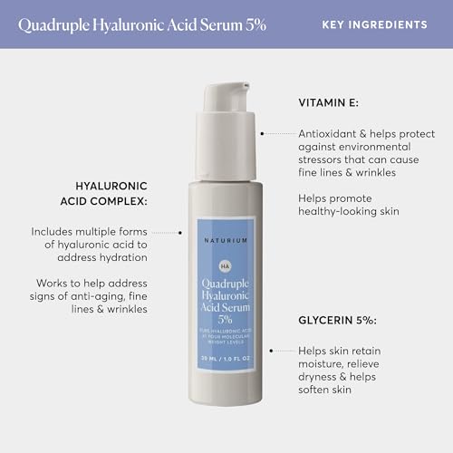 Naturium Hyaluronic Acid Serum 5% - Hydrating Anti-Aging Face Serum, 1 oz