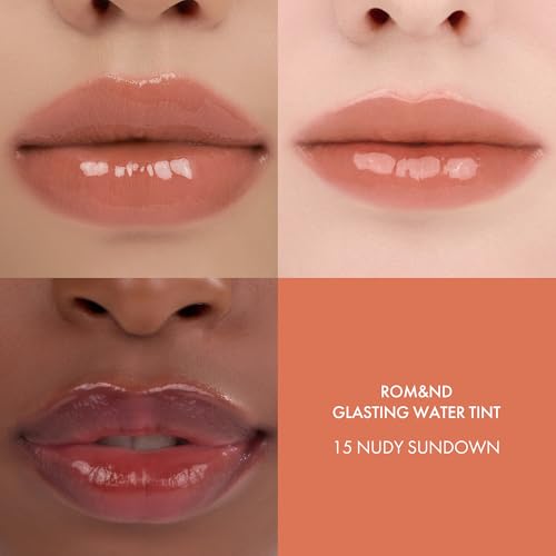 rom&nd Glasting Water Tint 15 Nudy Sundown Lip Gloss & Color, Long-Lasting