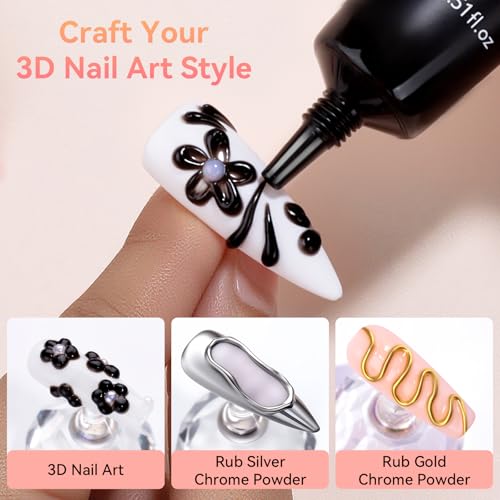 Makartt Black 3D Gel Nail Art Sculpting Gel 15g - B-Black Variation