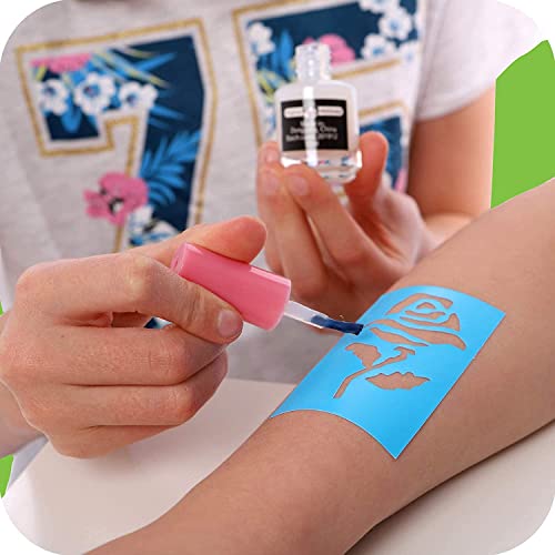 Kids Glitter Tattoo Kit 33-Piece Set for Children Ages 3-8 with Stencils & Adhesive