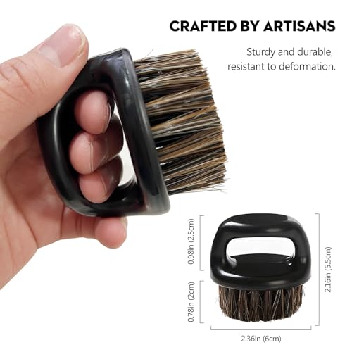 2-Pack Professional Boar Bristle Knuckle Brush for Beard Grooming