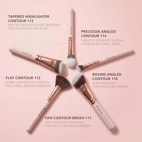 Lamora Pro Face Contour Brush Set - 5 Essential Contouring Brushes