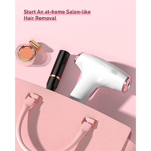 IPL Laser Permanent Hair Removal Device with Protective Goggles, 86% Hair Reduction in 3 Weeks & 5 Custom Energy Levels, Perfect for Men & Women's At-Home Full Body and Face, White