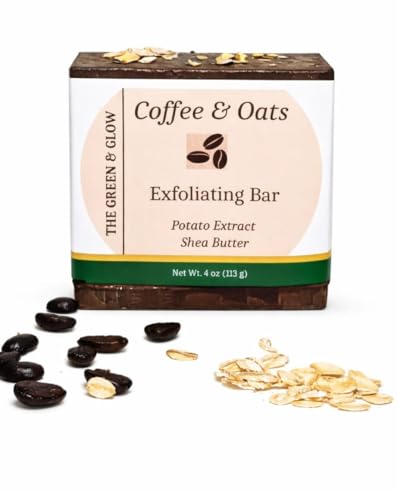 Coffee & Oats Exfoliating Bar Soap with Shea Butter - Face & Body, 4 oz
