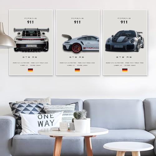 VejiA 911 GT Turbo Car Canvas Wall Art - 12x18 Unframed