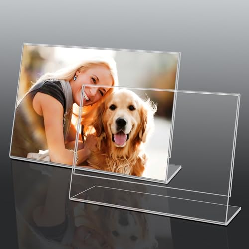 6 Pack Clear Acrylic 6x4 Inch Self Standing Picture Frames