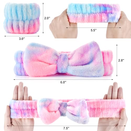 Wteehn Spa Headband & Wristband Set for Face Washing - 6pcs