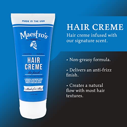 Maestro's Classic Mark of a Man Blend Hair Cream, 3.4 oz | Flexible Hold & Natural Finish