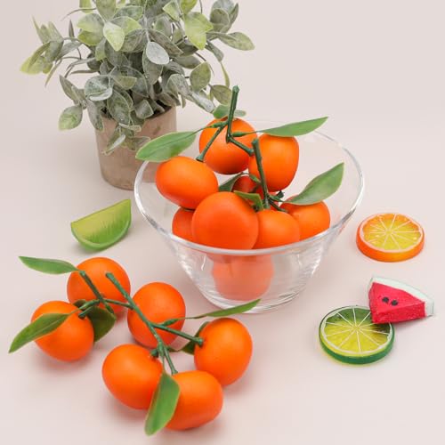 Gresorth Lifelike Artificial Mini Bunch of 5 Orange Tangerines
