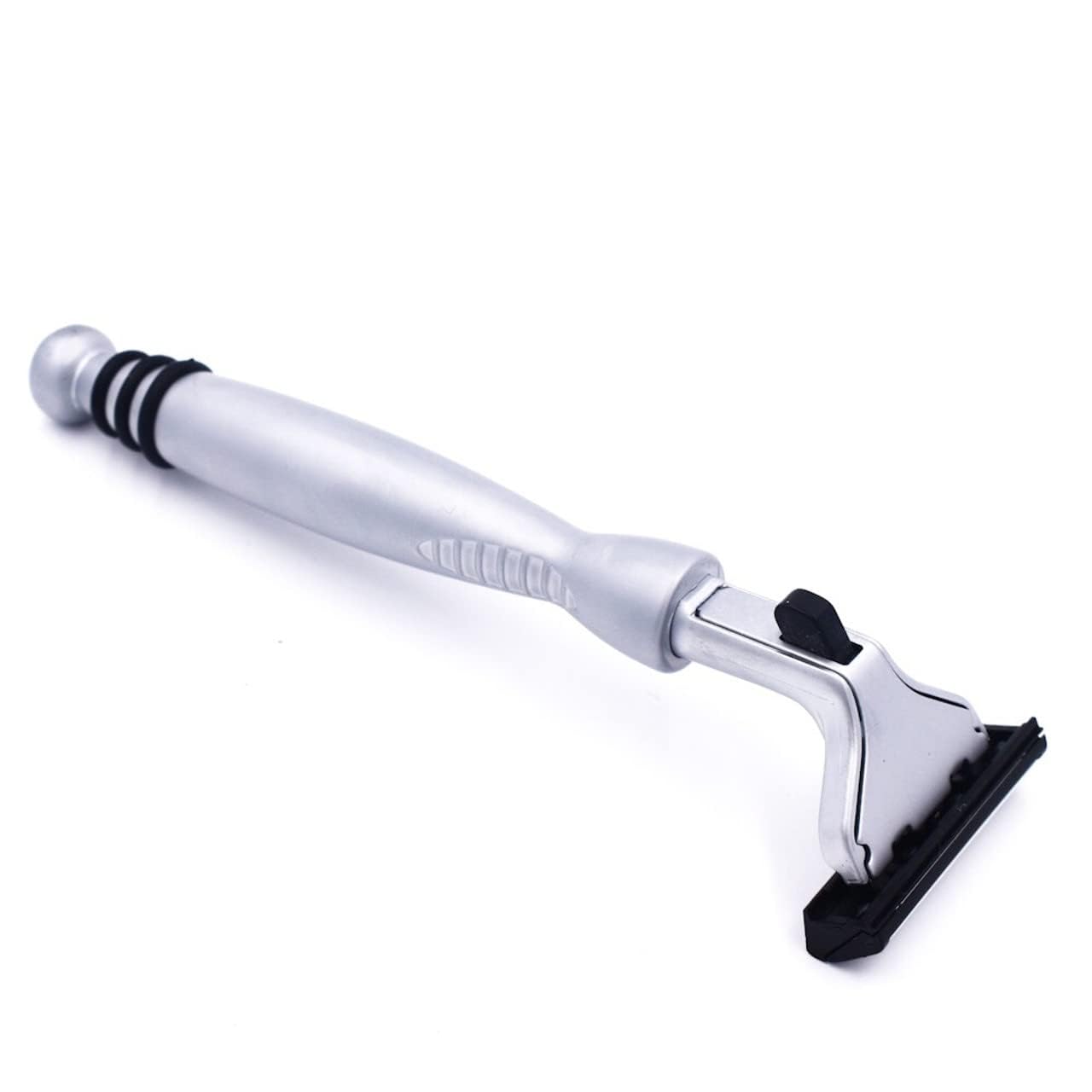 Taconic All-Metal Chrome Razor - Ergonomic Twin Blade Handle with 10 Pivot Plus Personna Blades | Durable Design